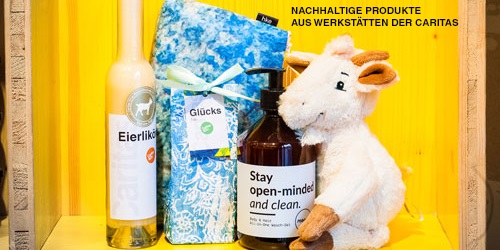 Caritas Shop mit Ziege